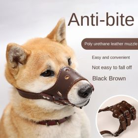 Dog mouth mask; anti-barking; anti-bite; dog mouth cover; puppy medium and large dogs; small dog masks; teddy golden retriever barker (colour: Black muzzle, size: M)