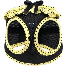 American River Choke Free Dog Harness Polka Dot Collection (Color: Yellow and Black Polka Dot, size: 3X-Large)