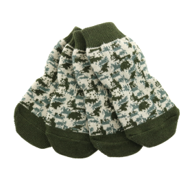 Non-Skid Dog Socks (Color: Green Camo, size: large)