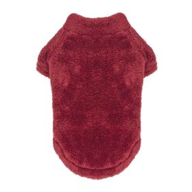 Soft Plush Pullover (Color: Burgundy, size: large)
