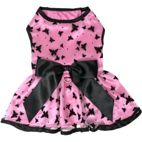 All Aflutter Pink &amp; Black Dog Dress (size: small)