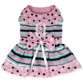 Dots &amp; Stripes Harness Dress (Color: Pink & Teal, size: medium)